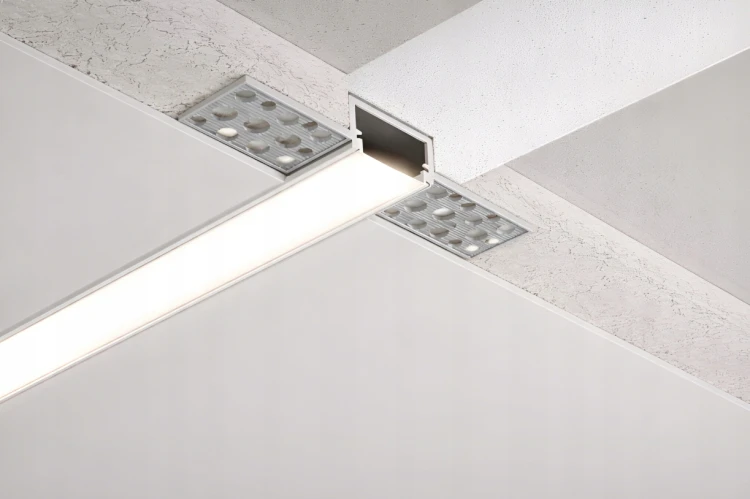 Profil LED Aluminiowy 3m Wpuszczany Do GK Karton Gips 17mm Szeroki Zestaw