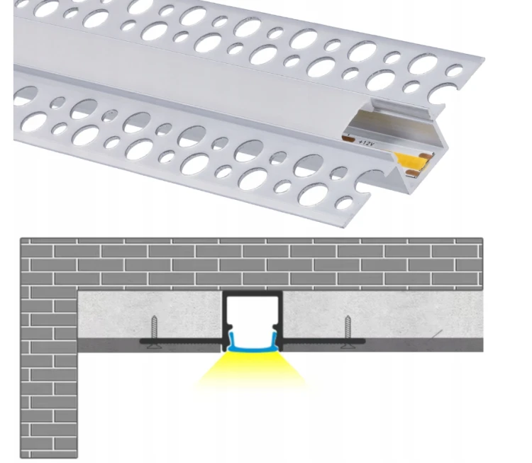 PROFIL Do Płyt Gipsowych Aluminiowy LED GK Gips 2m 200cm Do Taśmy LED 10x