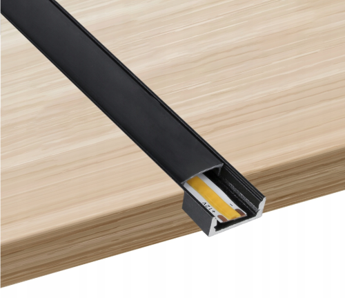 Profil LED Aluminiowy 2m Czarny Natynkowy Do Taśmy LED 8mm-12mm Zestaw x10
