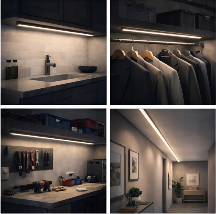 Profil LED Aluminiowy 2m Czarny Natynkowy Do Taśmy LED 8mm-12mm Zestaw x10