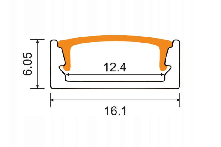 Profil LED Aluminiowy 2m Czarny Natynkowy Do Taśmy LED 8mm-12mm Zestaw x10