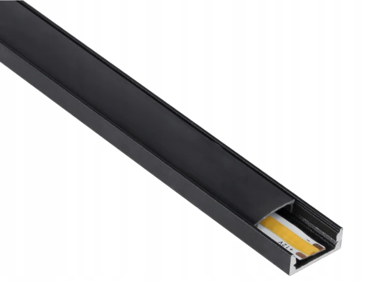 Profil LED Aluminiowy 2m Czarny Natynkowy Do Taśmy LED 8mm-12mm Zestaw x10