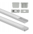 Zestaw 5x Profil Aluminiowy LED Anodowany Natynkowy 2m + Klosz Mleczny