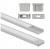 Zestaw 10xProfil Aluminiowy LED Anodowany Natynkowy 2m + Klosz Mleczny