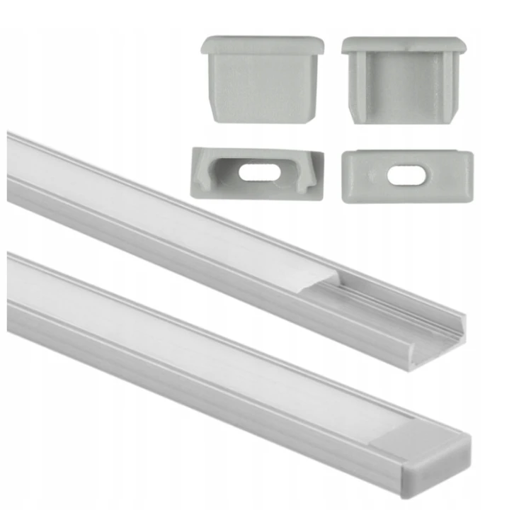 Zestaw 10xProfil Aluminiowy LED Anodowany Natynkowy 2m + Klosz Mleczny