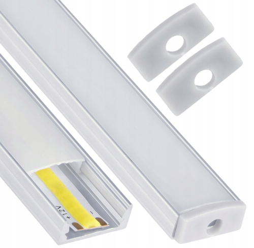 Zestaw 5x PROFIL LED Aluminiowy 1m Biały Natynkowy Do Taśmy LED 8mm - 12mm