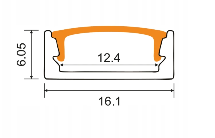 Zestaw 5x PROFIL LED Aluminiowy 1m Biały Natynkowy Do Taśmy LED 8mm - 12mm