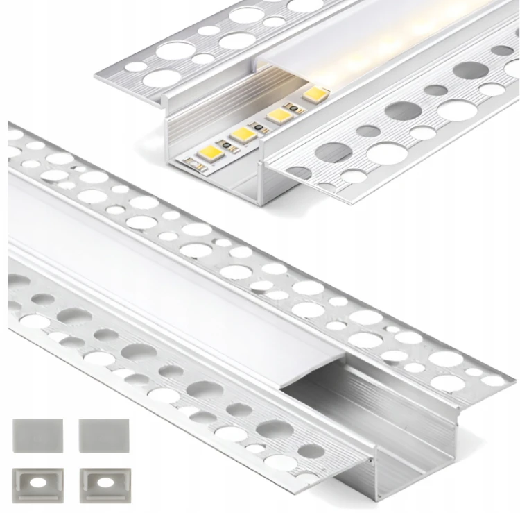Zestaw 5x Profil Aluminiowy LED Podtynkowy Do Regips Kartongips Anodowany 2m