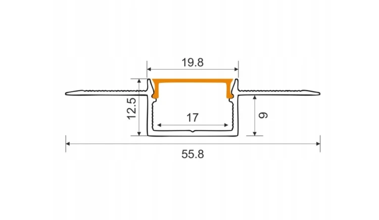 Zestaw 5x Profil Aluminiowy LED Podtynkowy Do Regips Kartongips Anodowany 2m