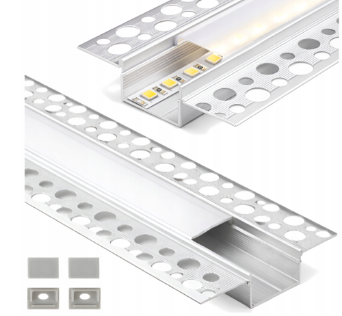 Zestaw 10x Profil Aluminiowy LED Podtynkowy 2m Do Regips Kartongips Anodowany