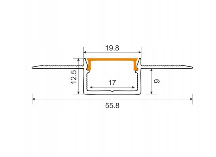 Zestaw 10x Profil Aluminiowy LED Podtynkowy 2m Do Regips Kartongips Anodowany