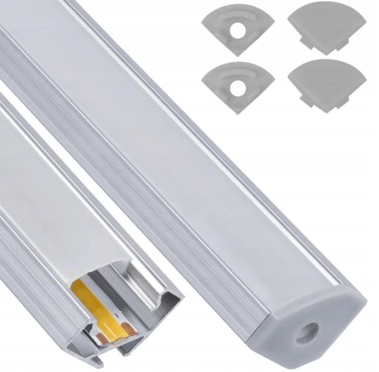 Zestaw 5x Profil LED Aluminiowy Biały 2m Narożny Kątowy Do Taśmy Rogowy 12mm
