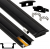 Zestaw 5x PROFIL Aluminiowy Do Taśma LED Czarny Wpuszczany Klosz Czarny 2M