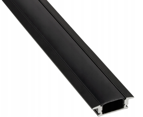 Zestaw 5x PROFIL Aluminiowy Do Taśma LED Czarny Wpuszczany Klosz Czarny 2M