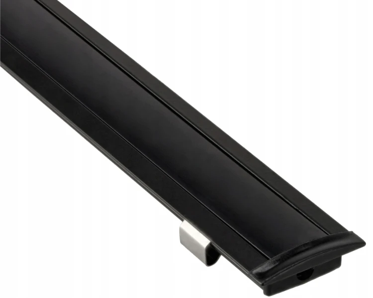 Zestaw 5x PROFIL Aluminiowy Do Taśma LED Czarny Wpuszczany Klosz Czarny 2M