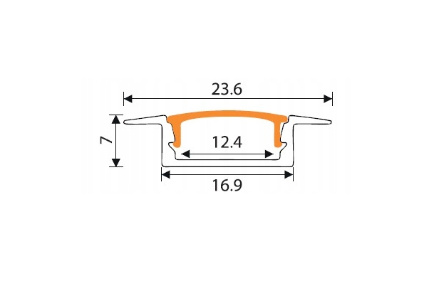 Zestaw 5x PROFIL Aluminiowy Do Taśma LED Czarny Wpuszczany Klosz Czarny 2M