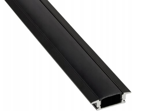 Zestaw 10x PROFIL Aluminiowy Do Taśma LED Czarny Wpuszczany Klosz Czarny 2M