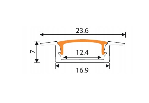 Zestaw 10x PROFIL Aluminiowy Do Taśma LED Czarny Wpuszczany Klosz Czarny 2M