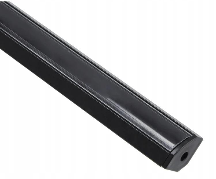 Zestaw 10x Profil LED Aluminiowy Czarny 2m Narożny Kątowy Do Taśmy Rogowy 12mm