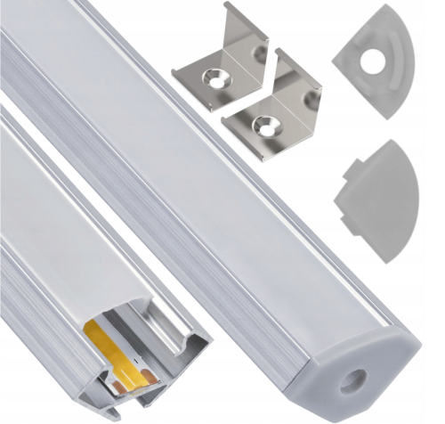 Zestaw 10x Profil LED Aluminiowy Anodowany 1m Narożny Kątowy Do Taśmy LED 12mm