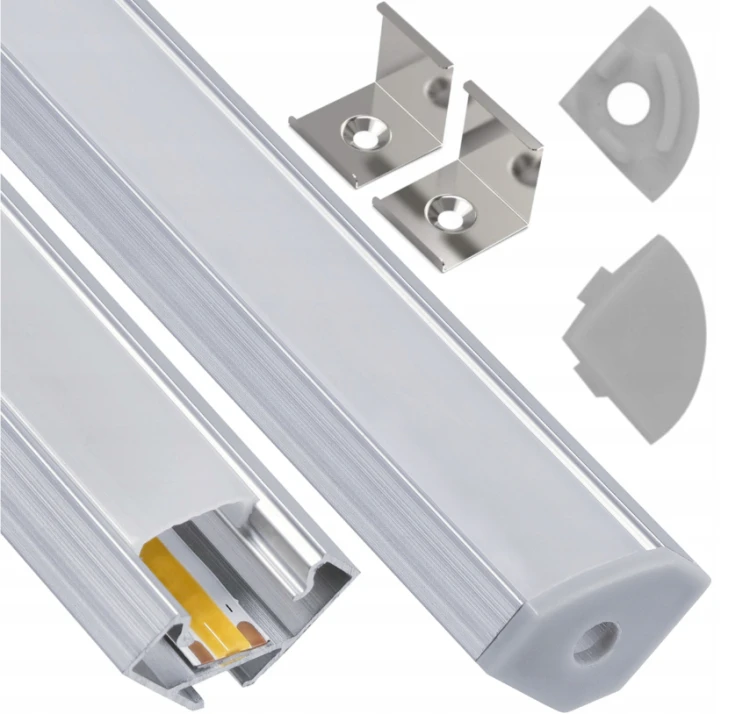 Zestaw 10x Profil LED Aluminiowy Anodowany 1m Narożny Kątowy Do Taśmy LED 12mm