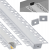 Zestaw 10x Profil LED Aluminiowy 1m Wpuszczany Do GK Karton Gips 17mm Szeroki