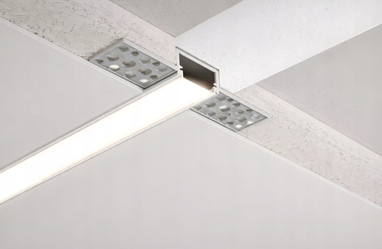 Zestaw 10x Profil LED Aluminiowy 1m Wpuszczany Do GK Karton Gips 17mm Szeroki