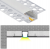 Zestaw 10x Profil LED Aluminiowy 1m Wpuszczany Do GK Karton Gips 17mm Szeroki