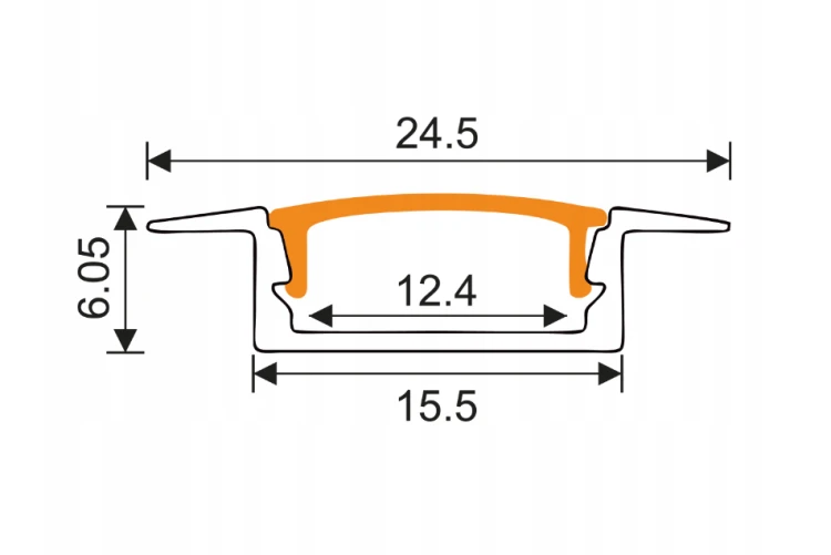 Zestaw 5x Profil LED Wpuszczany 2m Aluminiowy Podtynkowy Biały Do Taśmy LED