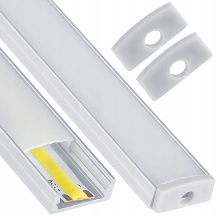 Zestaw 5x Profil LED Aluminiowy 1m Anodowany Natynkowy Do Taśmy LED 8mm - 12mm