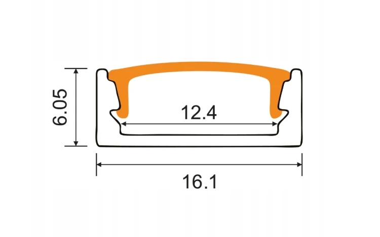 Zestaw 5x Profil LED Aluminiowy 1m Anodowany Natynkowy Do Taśmy LED 8mm - 12mm