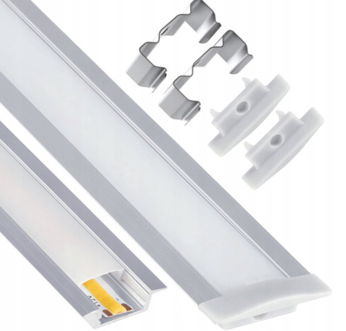 Zestaw 5x Profil LED Wpuszczany 1m Aluminiowy Podtynkowy Anodowany Do Taśmy