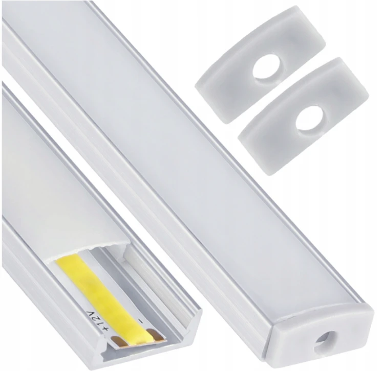Zestaw 10x Profil LED Aluminiowy 1m Anodowany Natynkowy Do Taśmy LED 8mm