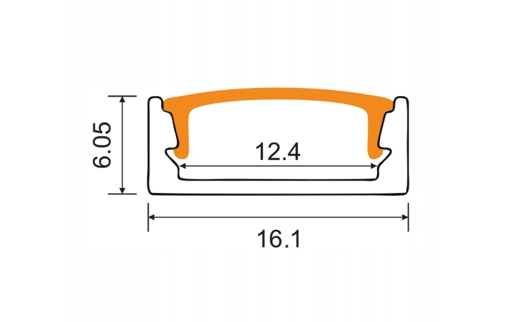 Zestaw 10x Profil LED Aluminiowy 1m Anodowany Natynkowy Do Taśmy LED 8mm