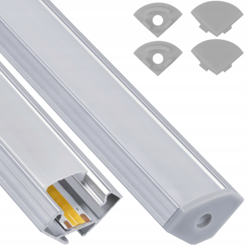 Zestaw 10x Profil LED Aluminiowy Biały 2m Narożny Kątowy Do Taśmy Rogowy 12mm