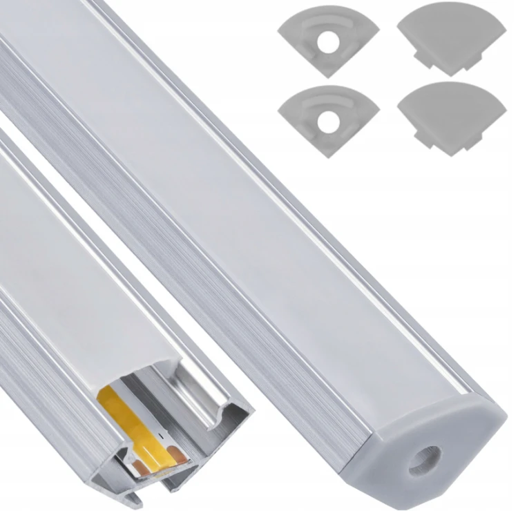 Zestaw 10x Profil LED Aluminiowy Biały 2m Narożny Kątowy Do Taśmy Rogowy 12mm