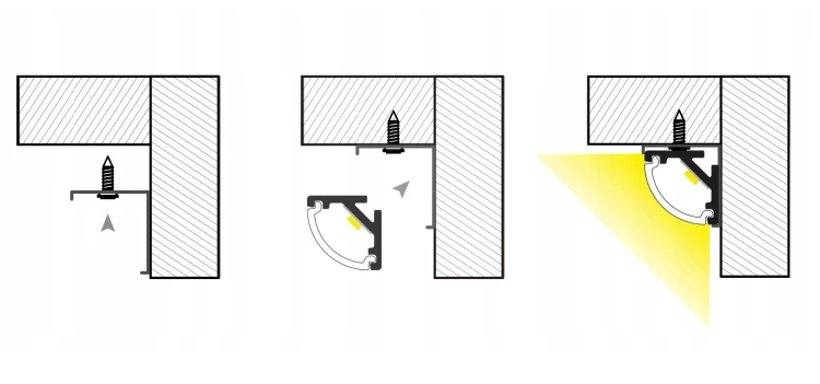 Zestaw 10x Profil LED Aluminiowy Biały 2m Narożny Kątowy Do Taśmy Rogowy 12mm