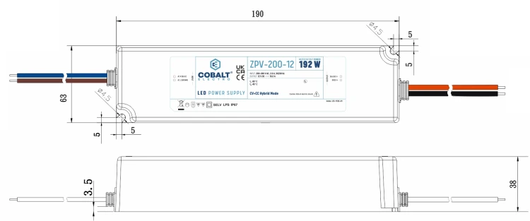 Zasilacz LED CobaltElectro ZPV 24V 200W IP67