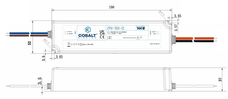Zasilacz impulsowy CobaltElectro 24V 150W IP67