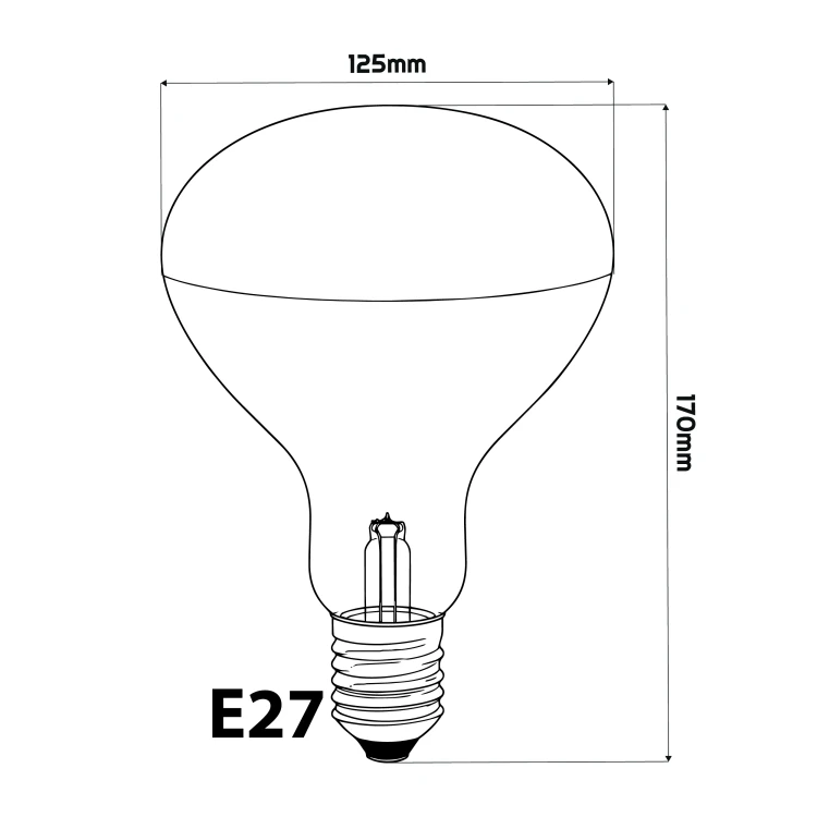 ŻARÓWKA PROMIENNIK PODCZERWIENI R125 E27 100W