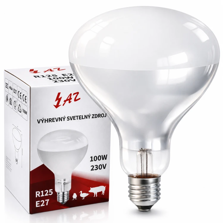 ŻARÓWKA PROMIENNIK PODCZERWIENI R125 E27 100W