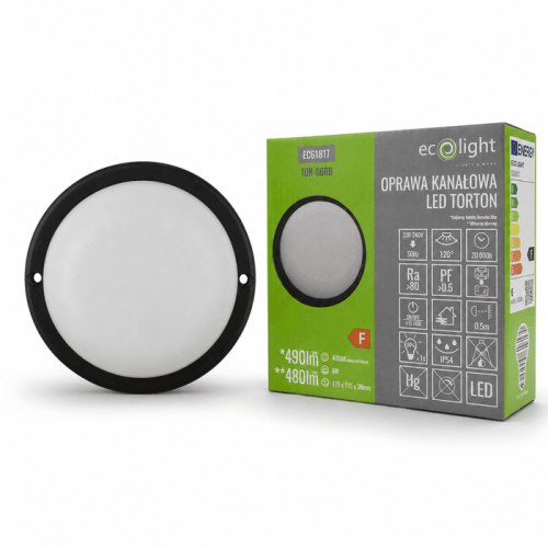 Torton TOR-06RB 6W 4000K 480lm IP54 OKRĄG CZARNY