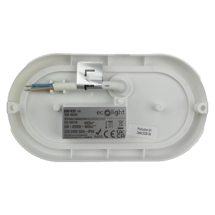 Torton TOR-06OB 6W 4000K 480lm IP54 OWAL Biały