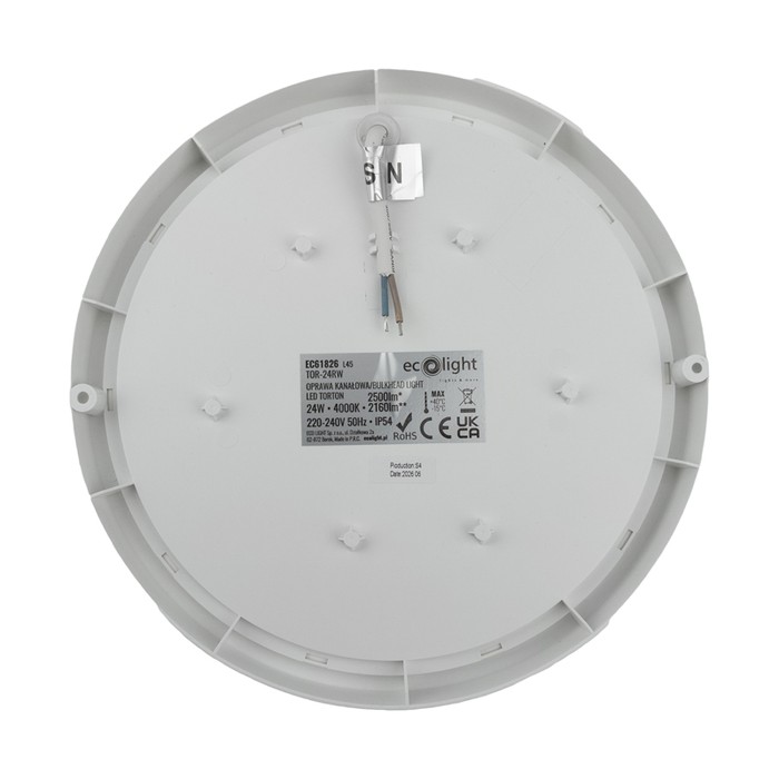 Torton TOR-24RW 24W 4000K 2160lm IP54 OKRĄG BIAŁY