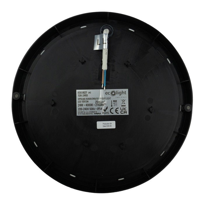 Torton TOR-24RB 24W 4000K 2160lm IP54 OKRĄG CZARNY