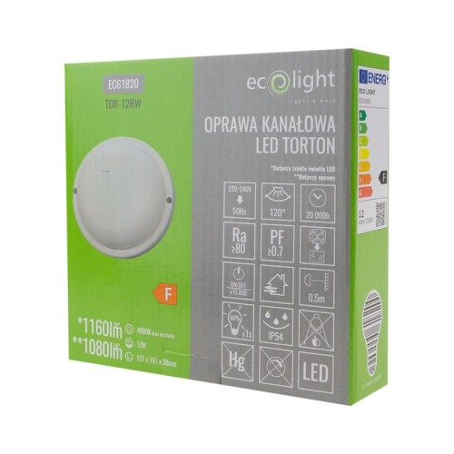 Torton TOR-12RW 12W 4000K 1080lm IP54 OKRĄG BIAŁY