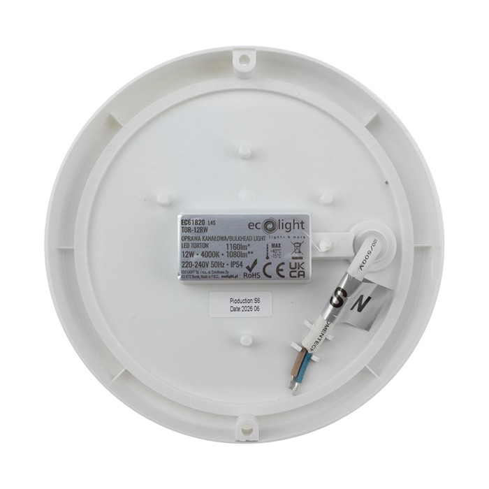 Torton TOR-12RW 12W 4000K 1080lm IP54 OKRĄG BIAŁY