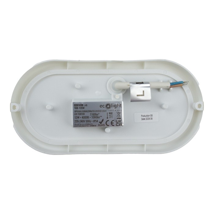 Torton TOR-12OW 12W 4000K 1080lm IP54 OWAL BIAŁY