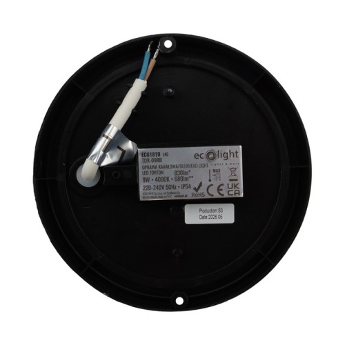 Torton TOR-09RB 9W 4000K 680lm IP54 OKRĄG CZARNY