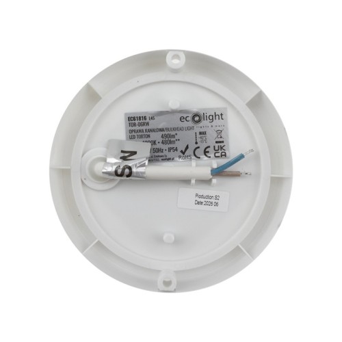 Torton TOR-06RW 6W 4000K 480lm IP54 OKRĄG BIAŁY